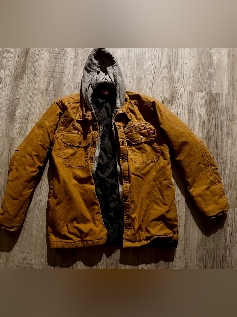 Wrangler Men’s Hooded Brown Work Jacket